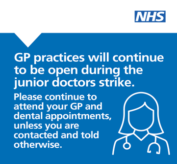 Industrial action by doctors: Thursday 13 – Tuesday 18 July & Thursday 20 to Friday 21 July